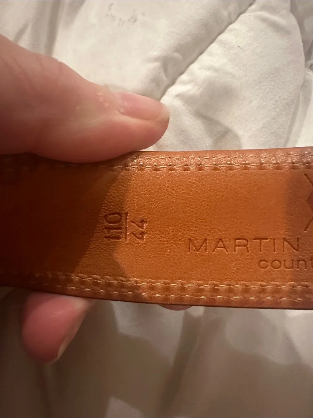 Martin Dingman Brown Leather Belt with Silver Buckle
